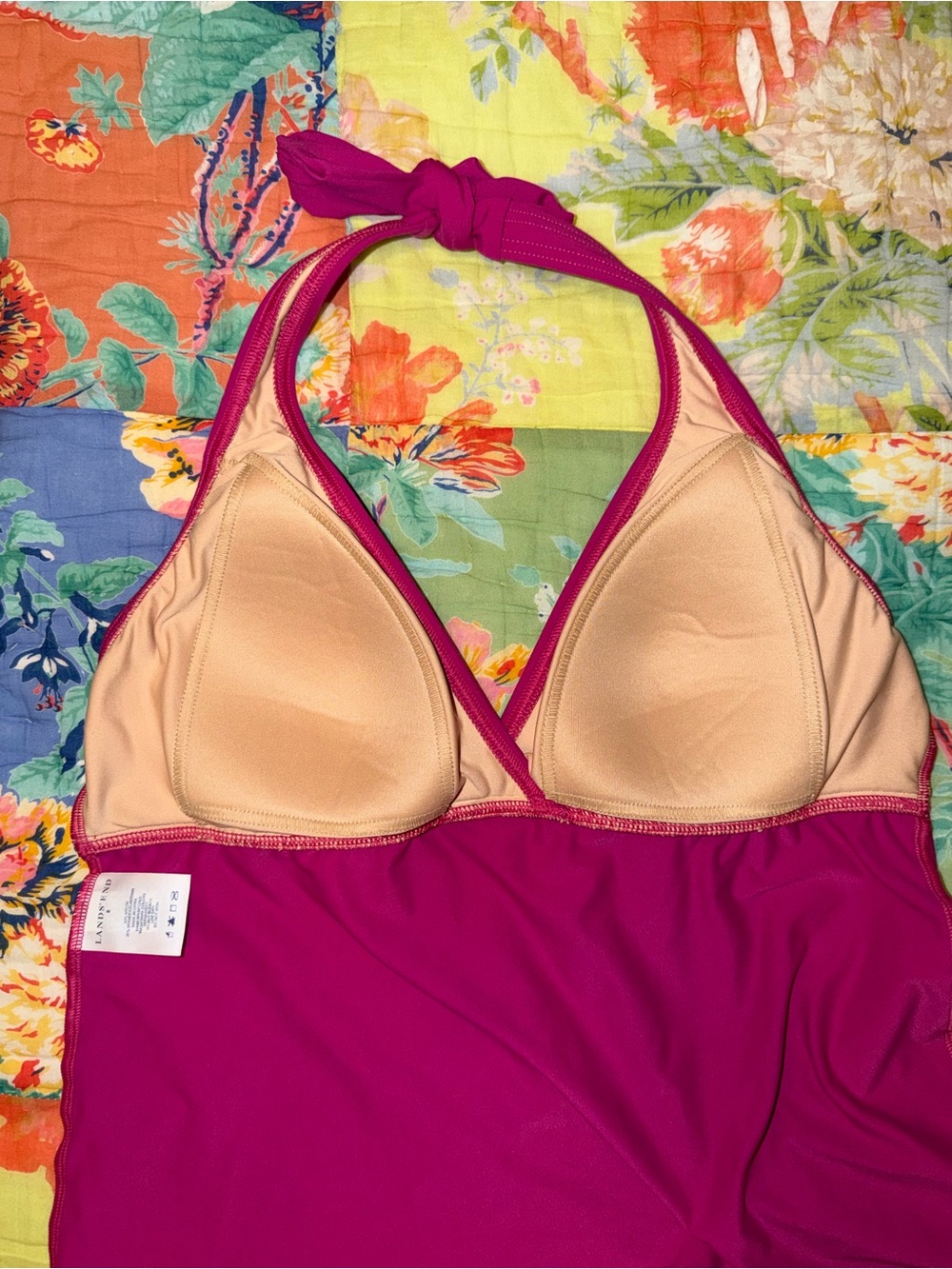 NWOT Lands’ End Raspberry Sweetheart Neckline Tankini Top - Picture 5 of 6